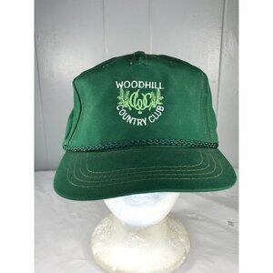 Vintage 80s Woodhill golf country club member rope adjustable hat cap